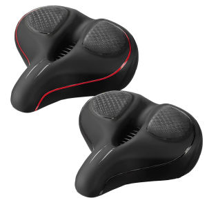 【Hospor】Oversized Bike Seat Shock Absorption Wide Soft Cushion Bicycle Seat Breathable Hollow Bicycle Saddle Bike Accessories
