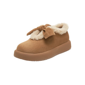Josiny | Warm Plush Bow Decorated Soft Sole Womens Shoes