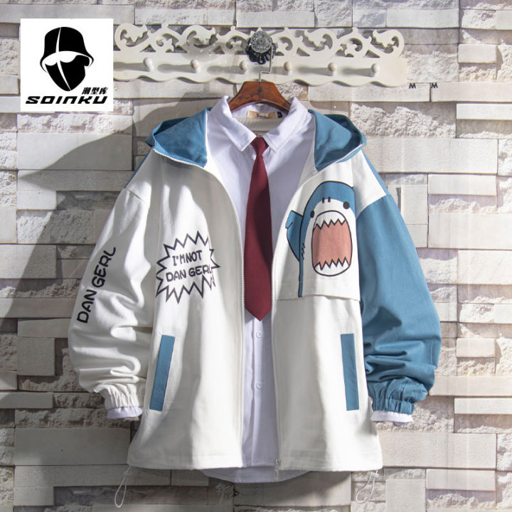 Soinku Spring and Autumn Shark Trendy Teen Student Fashion Brand Autumn