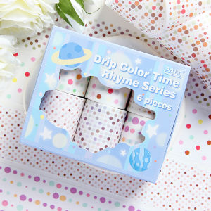 Mr.Paper Bộ Băng Dính Washi Chấm Màu Sắc 6 Cuộn Băng Trang Trí Chấm Bi Dễ Thương Cho Tạp Chí Scrapbooking Dự Án DIY