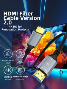 YUEHU | HDMI 2.0 HD 4K60Hz Fiber Cable for PC Display TV Projector PS4 Pre-construction