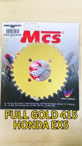 No Lubang! 415 Full GOLD Sprocket MCS HONDA EX5 WAVE100 BONUS110 Gold Rear Sprocket MCS 415 Motor Racing Gold No Lubang