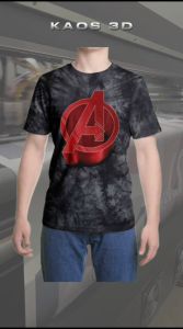 Kaos 3D 3 Dimensi Avengrs Logo  Premium Bangkok Thailand