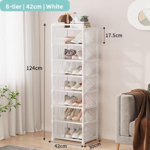Simple Dustproof Shoe Rack Metal Frame Structure No Drilling Required for Bedroom Use Economic Model Small Narrow Home Use
