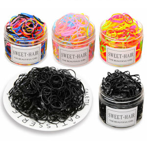 ทิ้งสีดําหนาผมวงยืดหยุ่นสําหรับเด็กความยืดหยุ่นสูงผมน่ารักสีสันสดใสอุปกรณ์เสริมผม