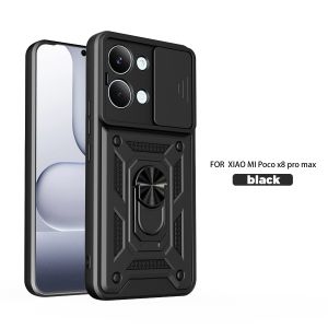 szhaiyu | Magnetic Bracket Phone Case for Xiaomi POCO X8 Pro Max X8 X7 Pro 5G Slide Camera Protection Ring Stand Shockproof Back Cover