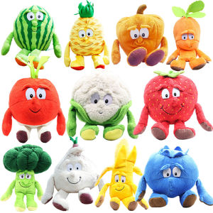 25 ซม.ผักผลไม้ Plush ของเล่นกระเทียมสตรอเบอร์รี่ Broccoli แตงโมฟักทองตุ๊กตา Plushie ตุ๊กตาเด็กของขวัญจัดส่งฟรี