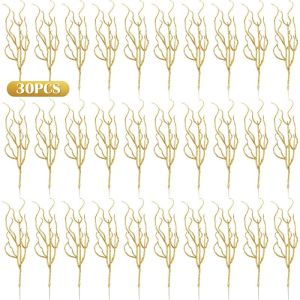 3Pcs Christmas Decoration Glitter Leaves Artificial Bouquet for Xmas Tree Hanging Decor New Year 2025 Navidad Tree Home Decor