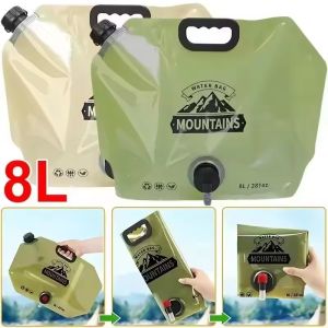 8L Outdoor Folding Portable Water Bag Thickened Food Grade Water Storage Bag Camping Emergency Supplies Water Container Bag