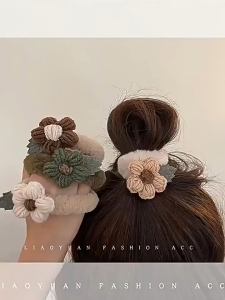 Plush Flower Hair Band Cute Durable Elegant Elastic Headwear