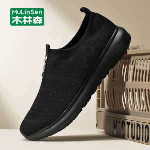 Breathable Mesh Mens Slip-On Sports Shoes Summer Large Size Casual Comfortable Walking Shoes round Toe Flat Heel Rubber Sole