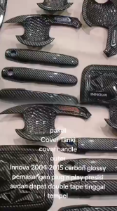 Paket Carbon Cover Tank Tutup Tanki Cover Handle Handle Pintu Outer Mangkok Pintu Innova 2004-2015 Innova Lama Old New Grand