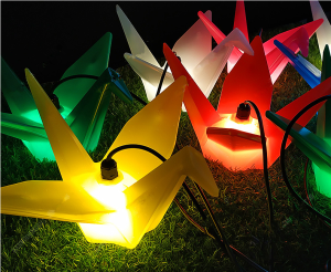 Led Paper Crane Pendant Bar Restaurant Chandelier Outdoor Lighting Small Colored Lights Literary Travel Night Tour Lighting Beautiful Furnishings Decoration