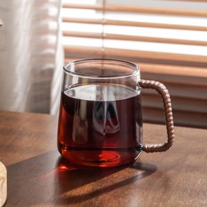 High-End Ceramic Coffee Cups Office Ladies Glass Cup Heat Resistant Breakfast Cup Blue Gradient Cloud Sea Popular Elements