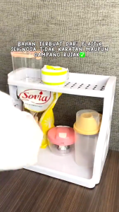 Rak Bumbu Dapur Serbaguna Bulat Dan Rak Pisau Susun Tempat Bumbu Meja Rias Praktis