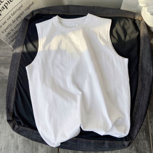 Áo Thun Cotton Nam Mùa Hè 2025 Phong Cách Mới Hong Kong INS Thời Trang Rộng Rãi Thường Ngày Không Tay Áo Thun Phong Cách Mỹ