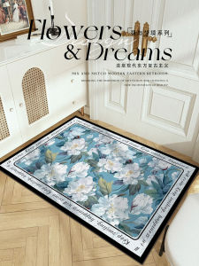 Đồ Trang Trí Nhà Cửa Đệm Cửa PVC Họa Tiết Hoa Màu Xanh Pháp Đệm Chân Vào Nhà Đệm Cửa Chống Bẩn Đệm Chân Chống Mài Mòn Đệm Chân