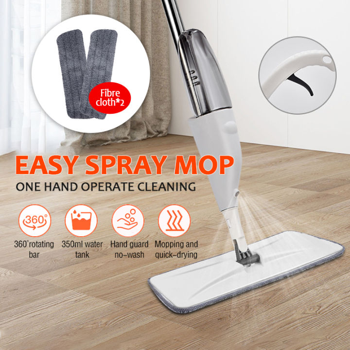 Water Spray Mop Flexible 360° Rotary Mop Water Saving Spray Flat Mop ...