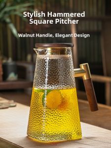 CRISTALGLASS | Large Capacity Hammered Glass Water Pitcher