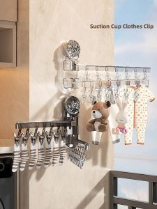 MMZECE | Foldable Suction Cup Sock and Underwear Drying Rack
