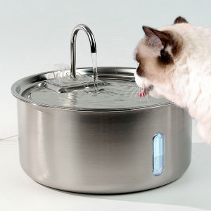 Smart Pet Water Fountain Stainless Steel 7L Induction Automatic Water Dispenser For Cat Dog Bird With Ultra-Quiet Pump and Water Level Window Dog Feeder Drinking Bowl