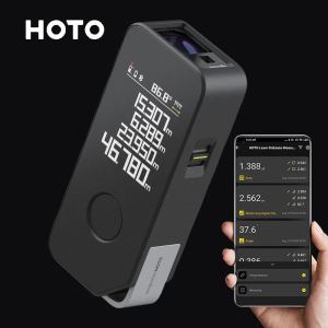 HOTO Smart Laser Measure Pro High Precision Digital Laser Tape Measuring Tool Rechargeable Laser Ruler Rangefinder LED Display