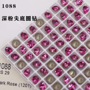 Sharp Bottom round Diamond Nail Decoration Deep Pink Color Perfect for Nail Art And Beauty Tools Essential for Every Girl