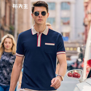 Retro MrBu Button-Up Polo Shirt Short Sleeve Turn-down Collar Mens Summer Fashion City Style British Academy AT12083