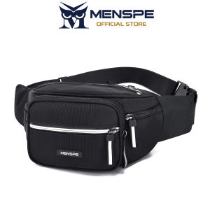 MENSPE Mens Waist Bag Multi Functional Chest Bag Waterproof Sports Bag Large Capacity Casual Bag Street Bag