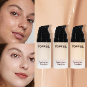 POPFEEL Flawless Satin Foundation Full Coverage Waterproof & Sweatproof Long-Lasting for Perfect Base