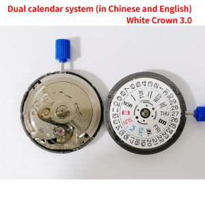 NH36 24 Jewels Automatic Movement Crown At 3.0/4.5 OClock White Black Calendar English DIY Watchmaker Mod Parts