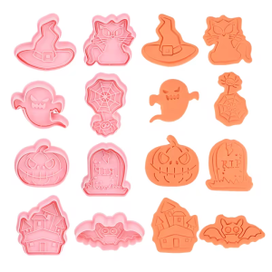 8 ชิ้น / ชุดเครื่องตัดคุกกี้ฮาโลวีนฟักทองผีแม่มดคุกกี้แม่พิมพ์แสตมป์คุกกี้เบเกอรี่แม่พิมพ์ DIY ครัวเบเกอรี่เครื่องมือจัดส่งที่รวดเร็ว 6-8 วันจัดส่งฟรี