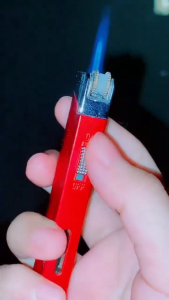 Aomai ไฟแช็คไฟฟู่ แบบเติมแก็ส วัสดุสวย ทันสมัย สินค้าทันสมัย สเเตนเลส 1 หัว