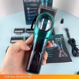 VGR Professional Cordless Electric Hair Clipper V-166 - Rechargeable Barbershop Hair Trimmer with LCD Display and Trimmer Guard Accessories