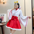 Demon Fox X Servant SS Anime Performance White Ghost Court Warlord Butterfly Homecoming Witch Kimono Cosplay Full Set Women's Clothing Plus Size. 