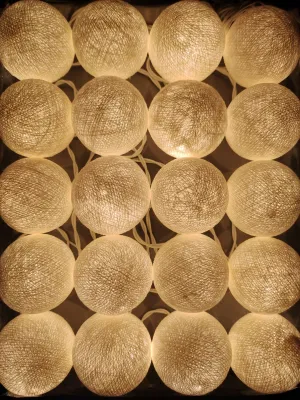 ไฟประดับไฟลูกบอลด้าย ไฟบอล บอลด้าย โคมไฟลูกบอลด้าย ไฟลูกบอล ไฟแต่งห้อง Ball light Handmade