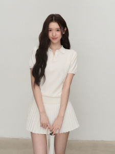 OIOI ESSE | Áo Polo Sọc Ngắn Tay Knitted Retro