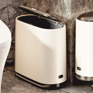 Bathroom Trash Can Wheel Mounted Narrow Slide Lid Type Clamp Gap Toilet Bucket High Aesthetic Value Household Cleaning Tool