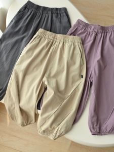 Soft Cotton Childrens Nine-Foot Pants Spring Summer Style Boys Girls Loose Lantern Pants Toddler Kids Fashion Casual Trousers