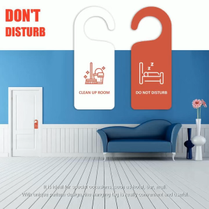 Tanda Jangan Ganggu Dua Sisi PVC Tahan Lasak Untuk Pintu Hotel Dan Pejabat免打扰