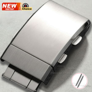 New 316L 14/16/18mm 20mm 22mm Stainless Steel Buckle Universal WatchBand Clasp for Seiko Double Lock Button Luxury Diver Buckles