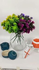 Aksesoris Lotus Kilat Cabang 5 Artificial - Aksesoris Daun Rumput Bahan Hiasan Rangkaian Bunga Dekorasi