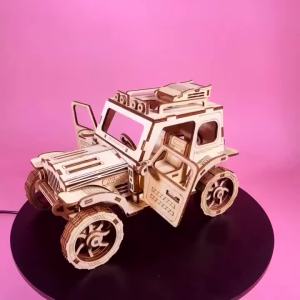 1 Wooden DIY Off-Road Vehicle a Creative 3D Puzzle Ideal as a Festive Gift or Home Decoration.