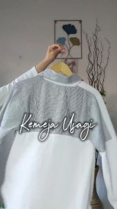 Atasan blouse wanita korean style / kemeja kasual wanita polos crinke airflow mix salur premium