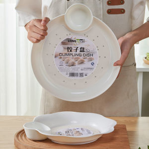 Double Layer Plastic Dumpling Plate with Vinegar Dish Draining Design for Commercial And Home Use High Aesthetic Value