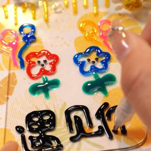 MONLEYTA | Macaron Color Gel Pen 3D Gradient Fluorescent Outline Jelly Pen Clear One-stroke Multi-use Kids Love Copybook Supplies