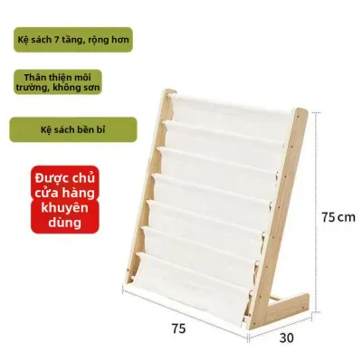 Giá Sách Gỗ Nguyên Khối Cho Trẻ Em Góc Đọc Sách Bố Trí Lưu Trữ Vải Trẻ Em Sách Lưu Trữ Giá Sách Tranh Hoạt Hình Cho Trẻ Em