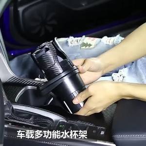 Winnereco 2 In 1 Car Cup Holder Expander 360 Rotating Cup Adapter Organizer Stand Shockproof Vehicle-Mounted Slip-proof Cup Holder