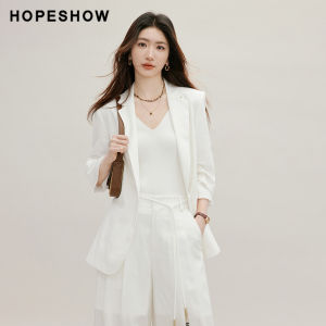 HOPESHOW | Flattering Lapel Seven Eighth Sleeve Linen Jacket