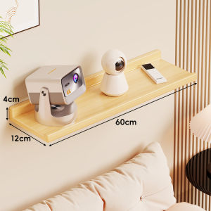 Wall-Mounted Shelving Unit Wooden Bedside Storage